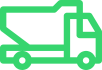 Icono verde con la silueta de una camión con contenedor